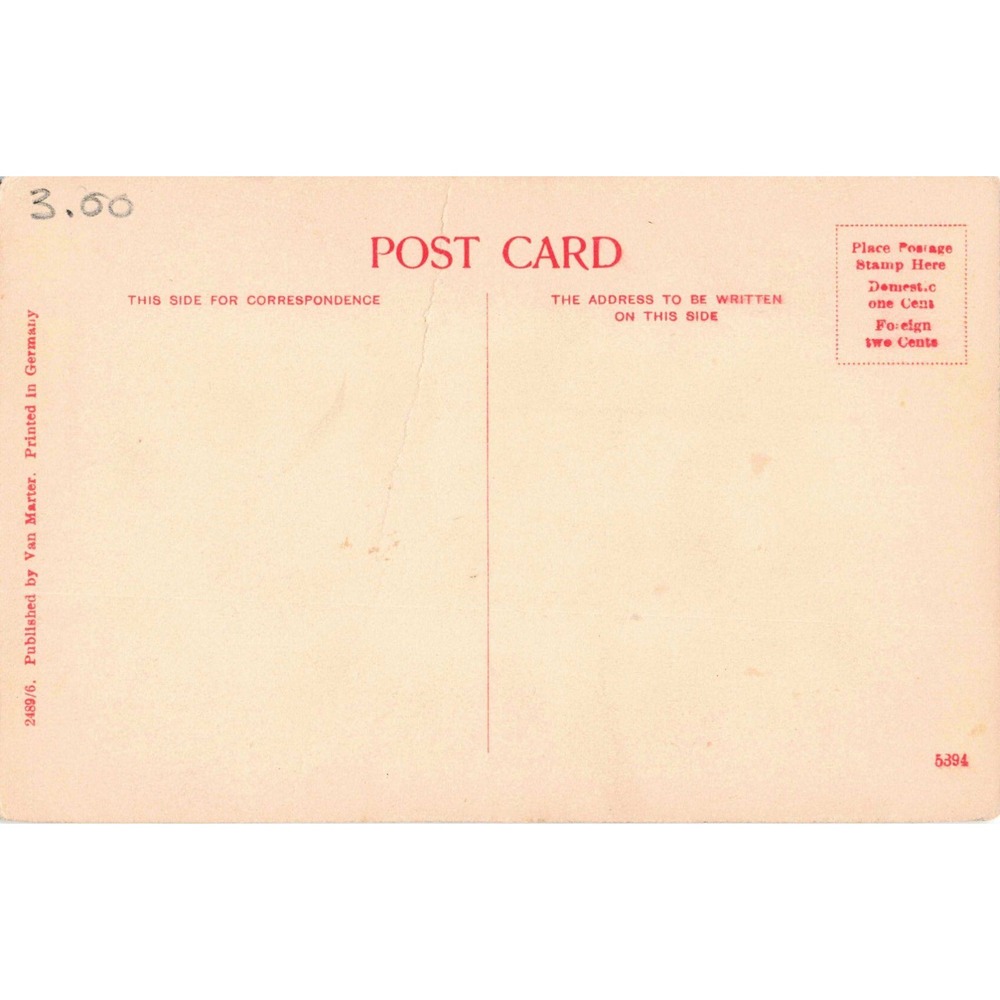 Vintage Thompson Hall Public Library Princeton NJ Postcard Van Marter Germany - Picture 2 of 2
